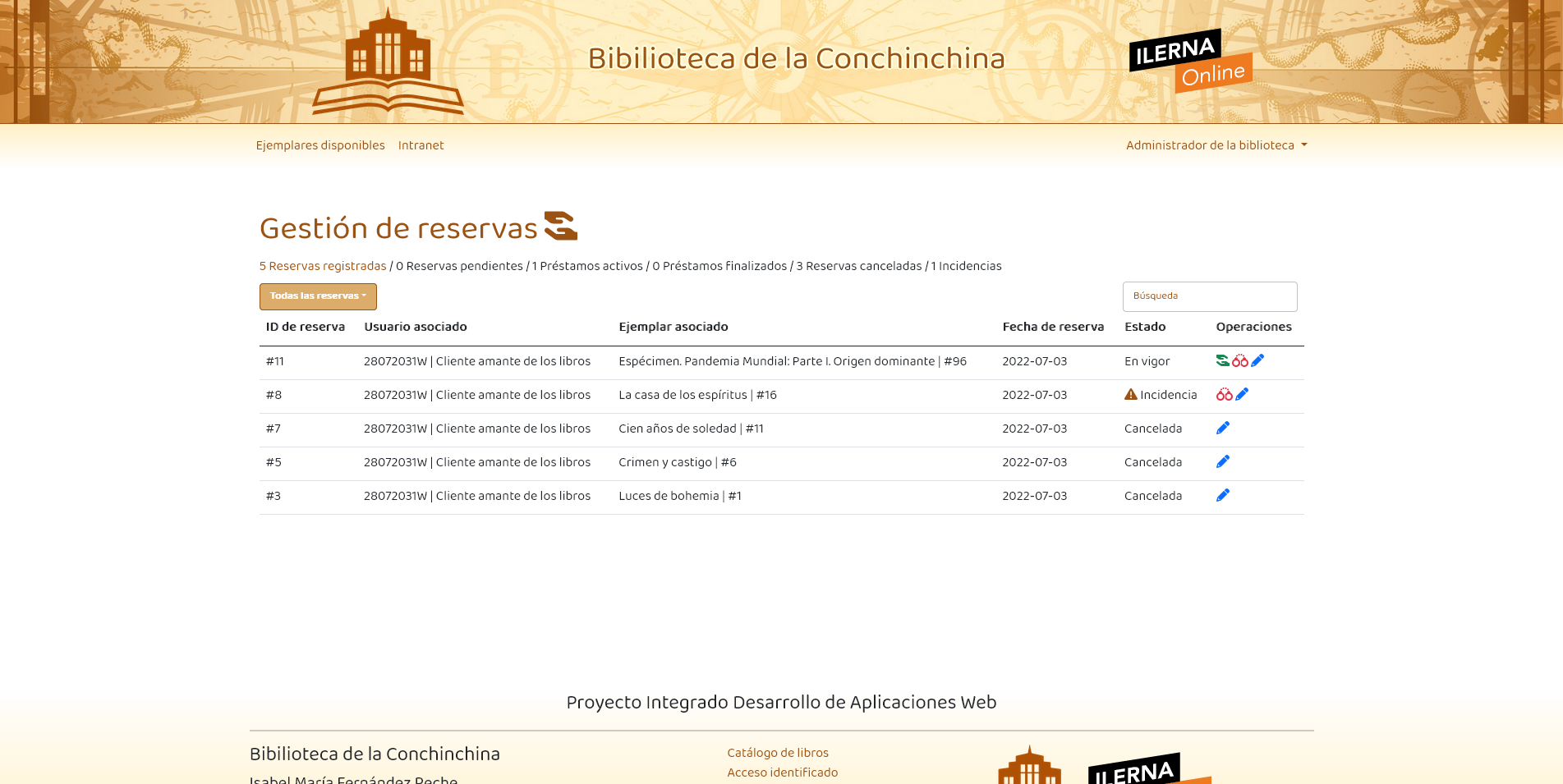 Intranet para la gestión de una biblioteca