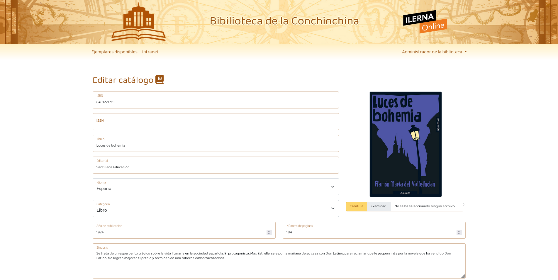 Intranet para la gestión de una biblioteca