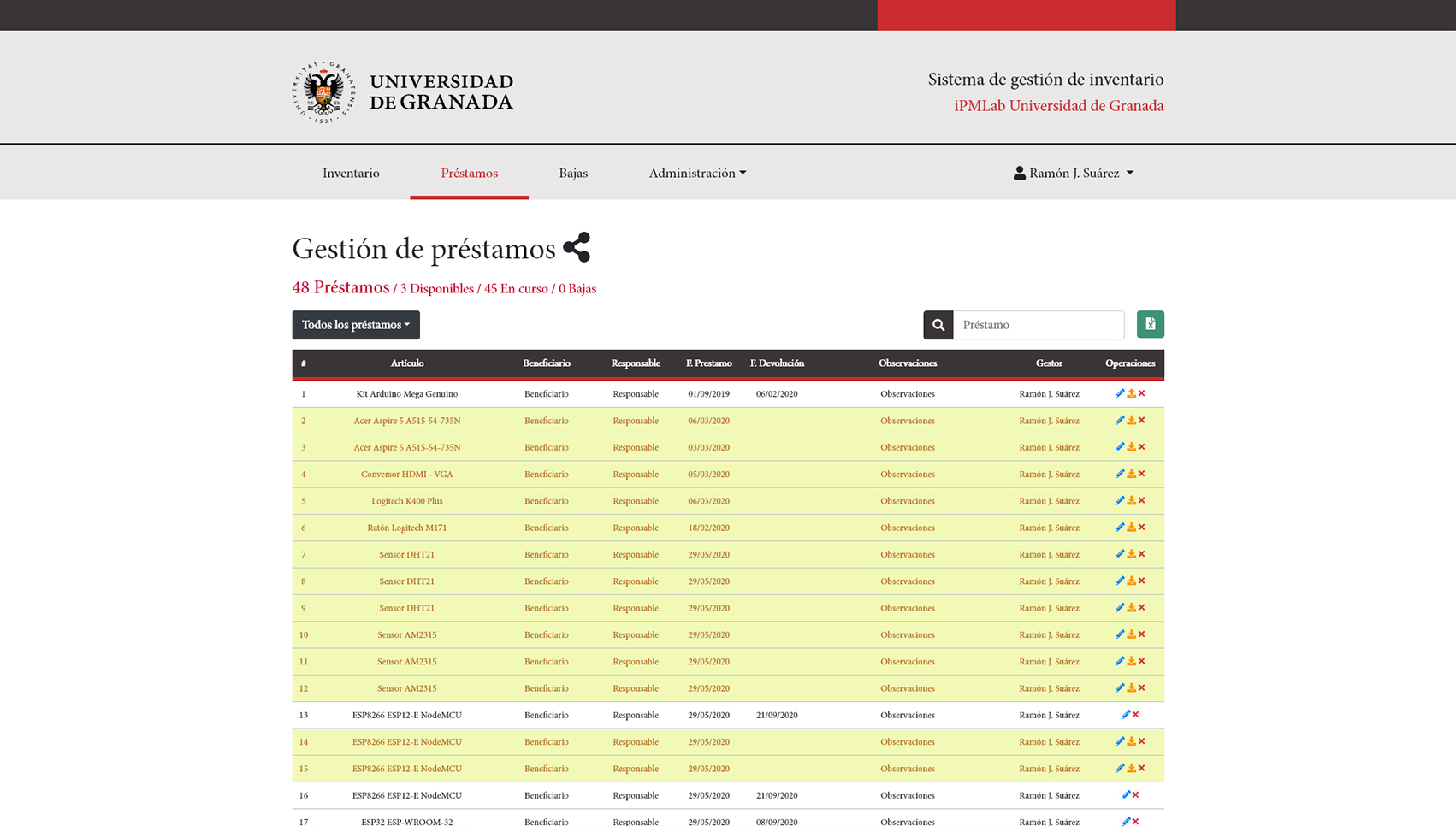Sistema de inventario personalizado iPMLab