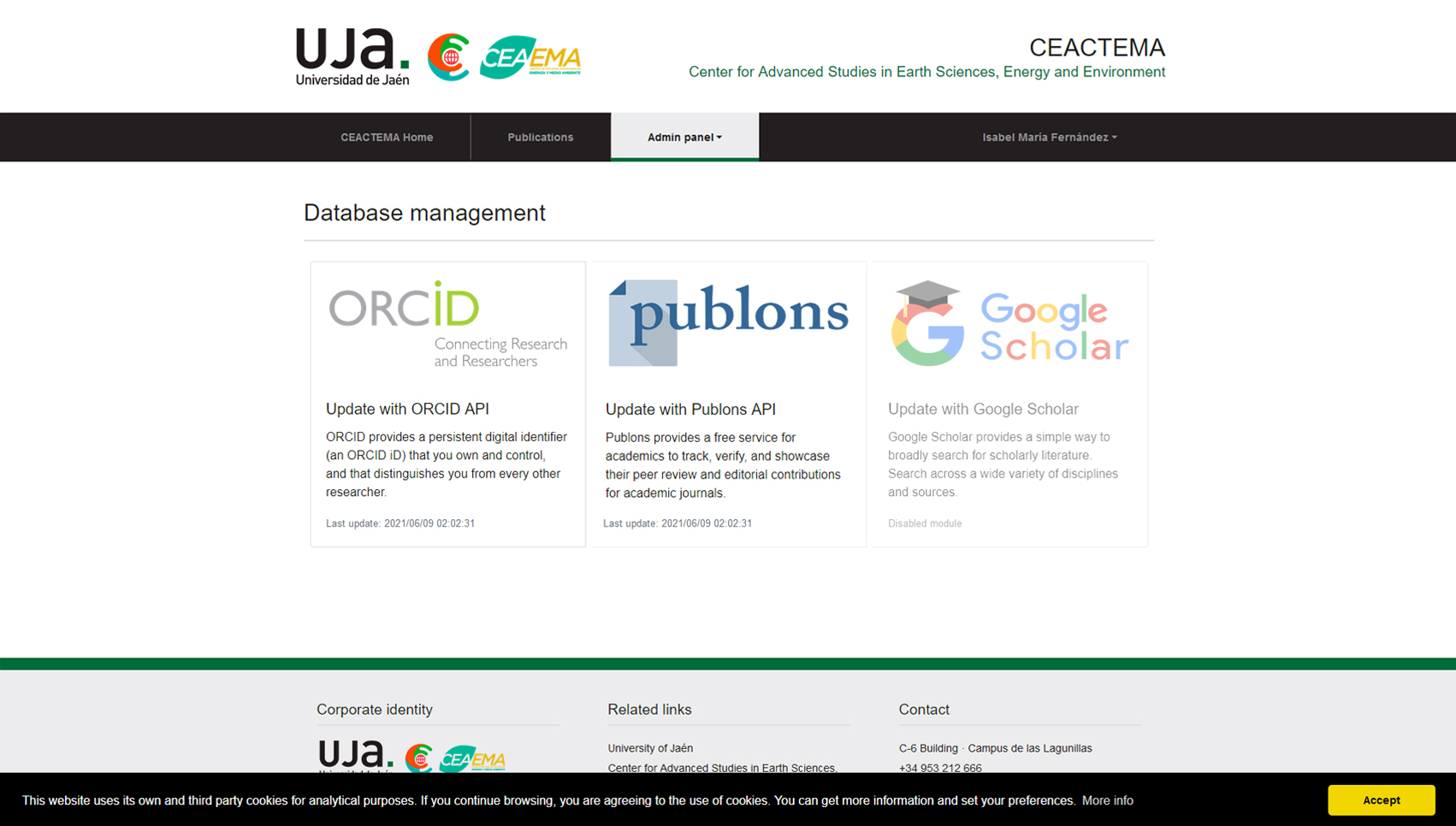 Expositor sincronizado de publicaciones científicas