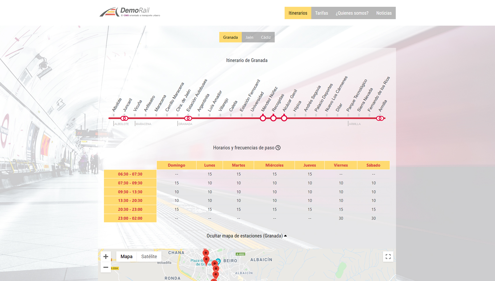 Demorail: Un Gestor de Contenido orientado a transporte urbano
